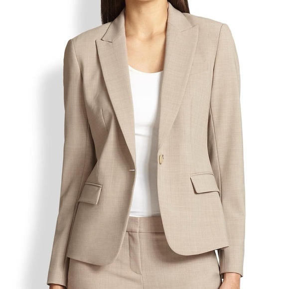 THEORY beige tailored blazer - Picture 1 of 5